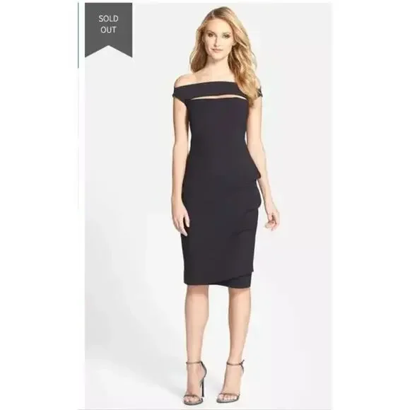 CHIARA BONI La Petite Robe MELANIA OFF THE SHOULDER CUT OUT DRESS Black … - Picture 2 of 16